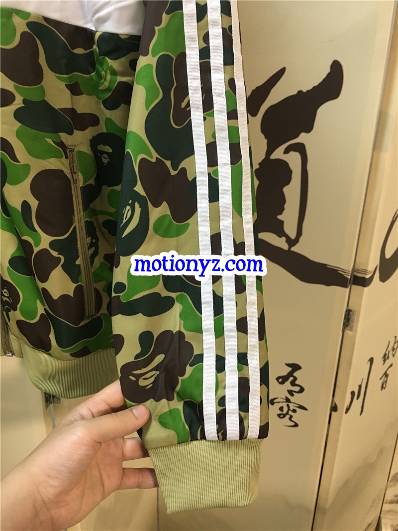 Original Adidas Bathing Ape Bape Jacket Green